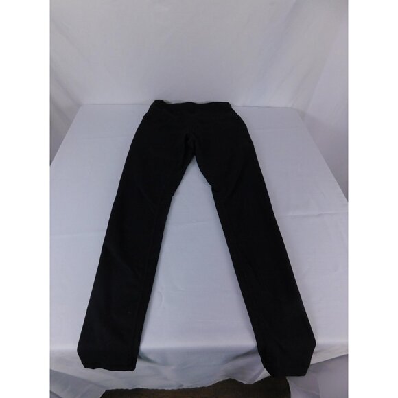 Black Leggings Womens Small Ankle Length Stretch Elastic Waist Solid Pants - Picture 2 of 5